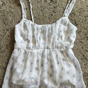 Abercrombie and Fitch White and Blue Camisole
